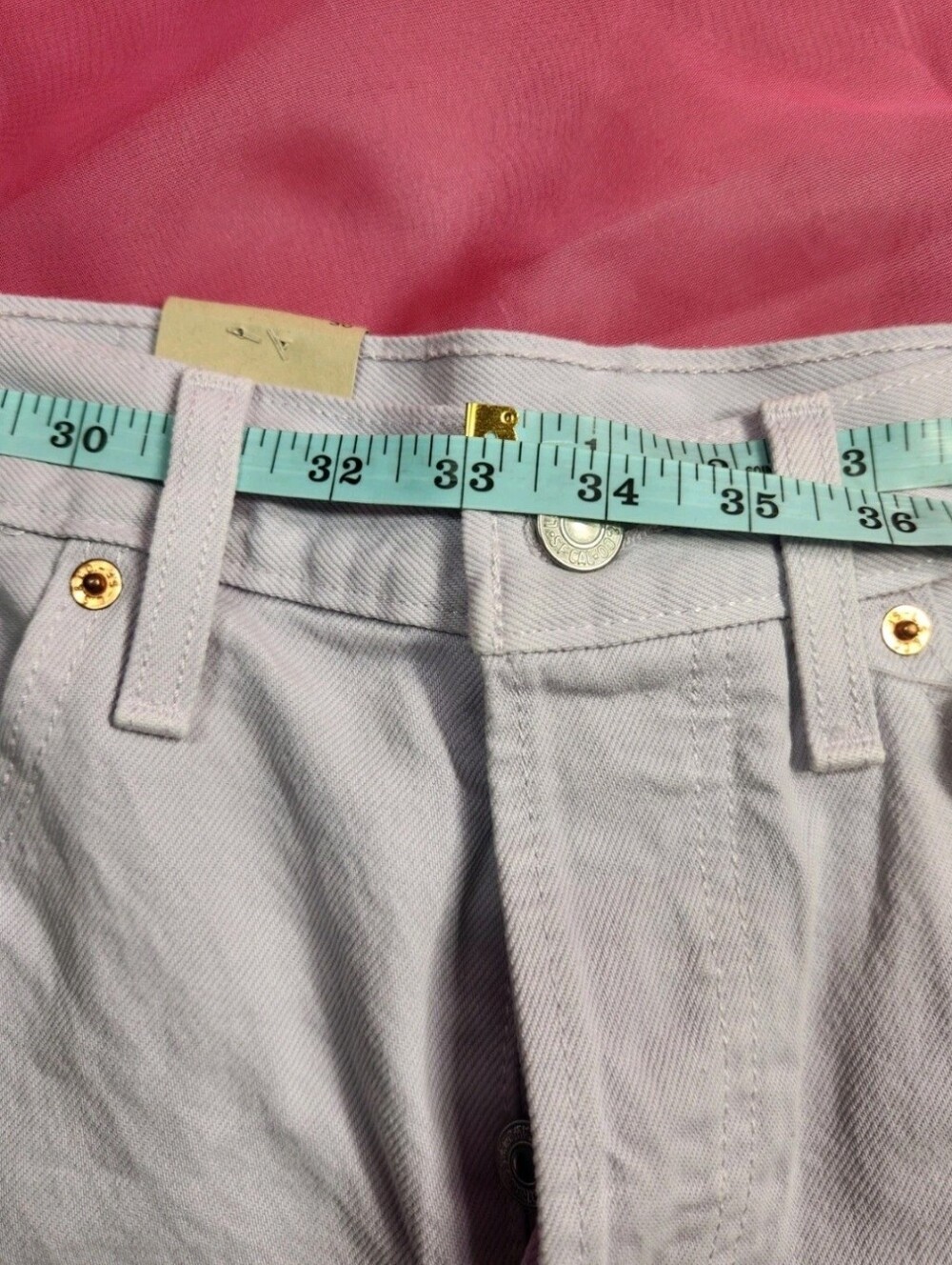 Levi's 501 Women's Shorts Size 30 Lilac High Rise Denim Cutoff Button Fly NWT 34 - Picture 6 of 6